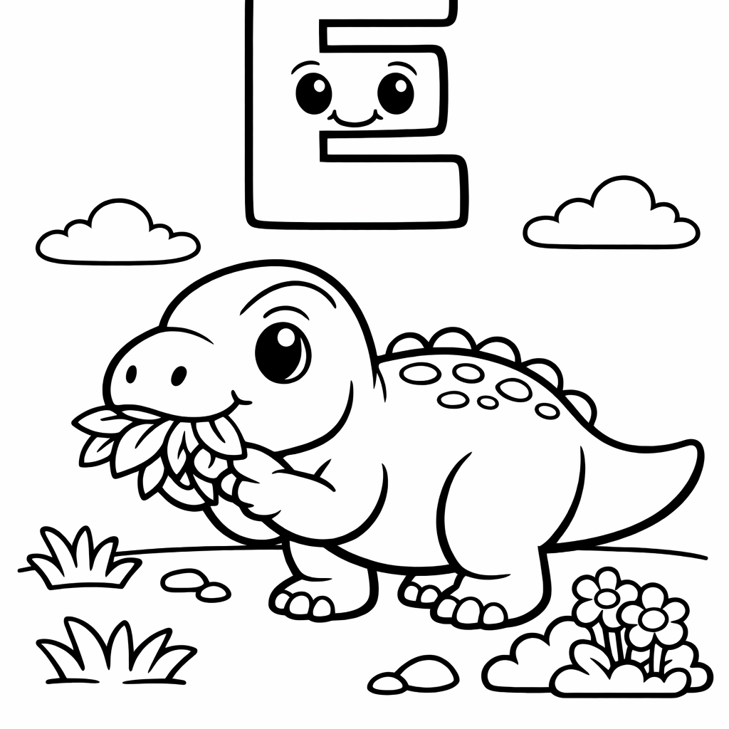 E is for Edmontosaurus