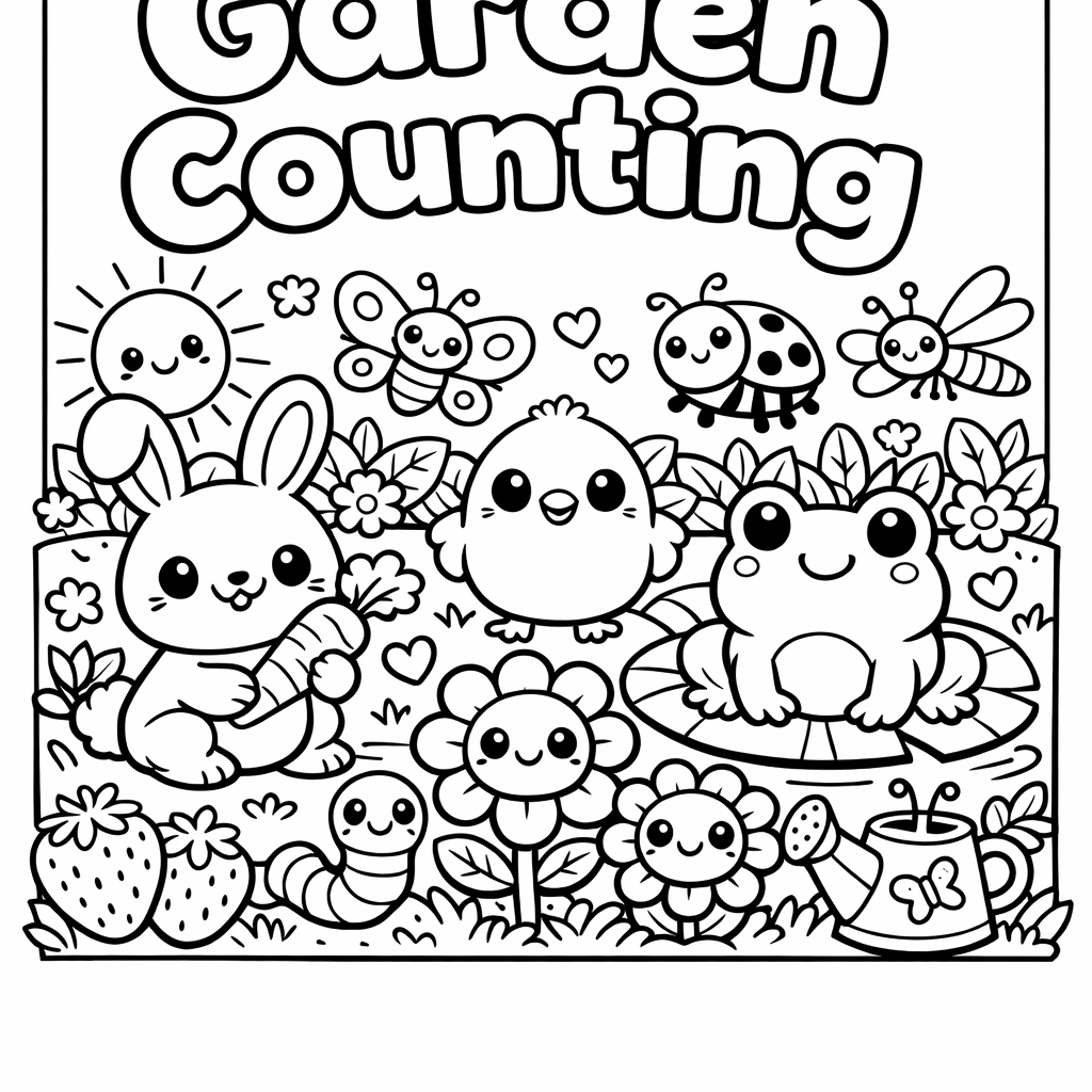 Spring Garden Counting cover coloring page