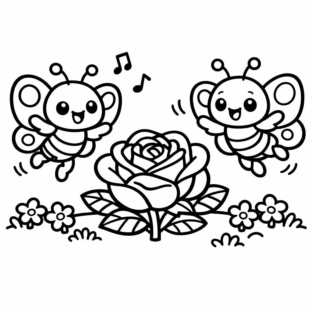 Two butterflies coloring page
