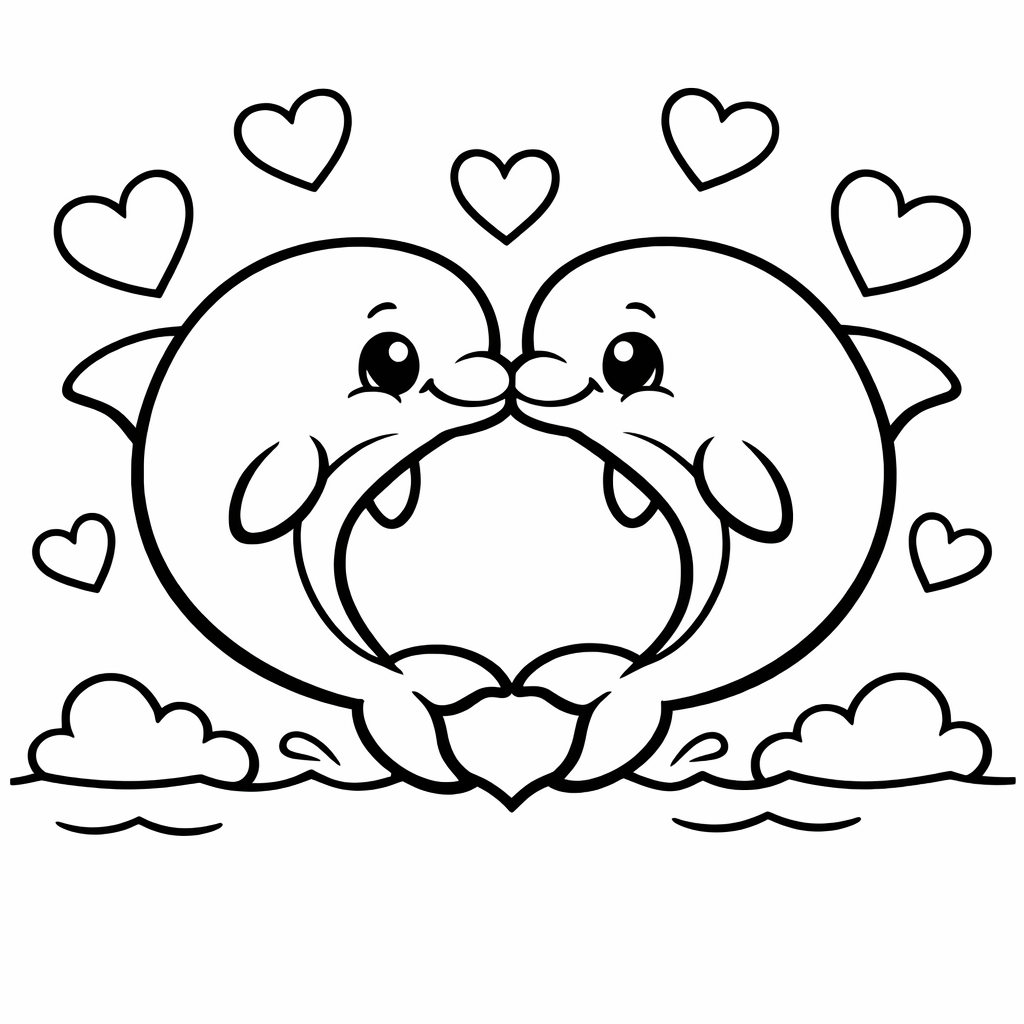 Heart Dolphins
