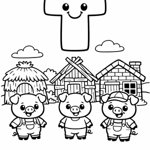 T is for Three Little Pigs