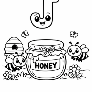 J is for a Jar of fresh honey from the 