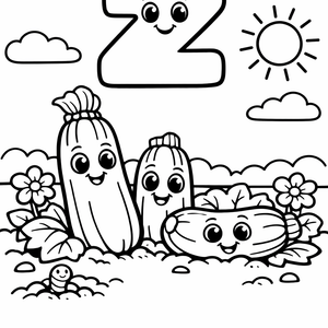 Z is for Zucchini growing big in the ve
