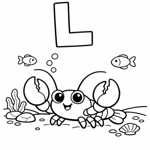 L is for a Lobster walking on the ocean