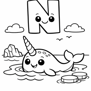 N is for a Narwhal with its spiraling t